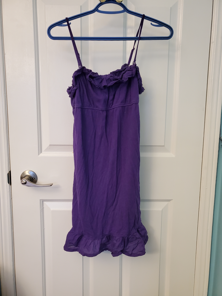 aerie slip on dress in blue and purple thumbnail
