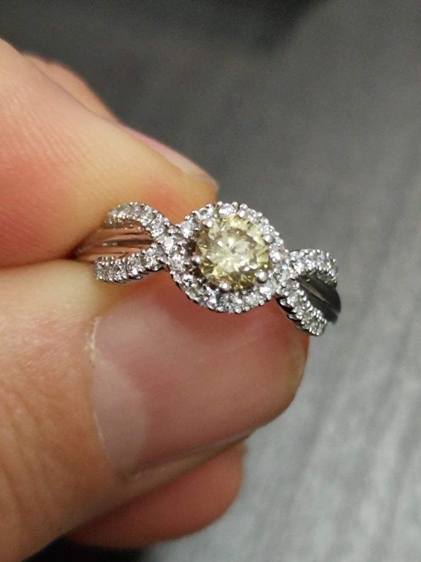 Engagement Ring Fancy Yellow (Canary Yellow) - photo 4