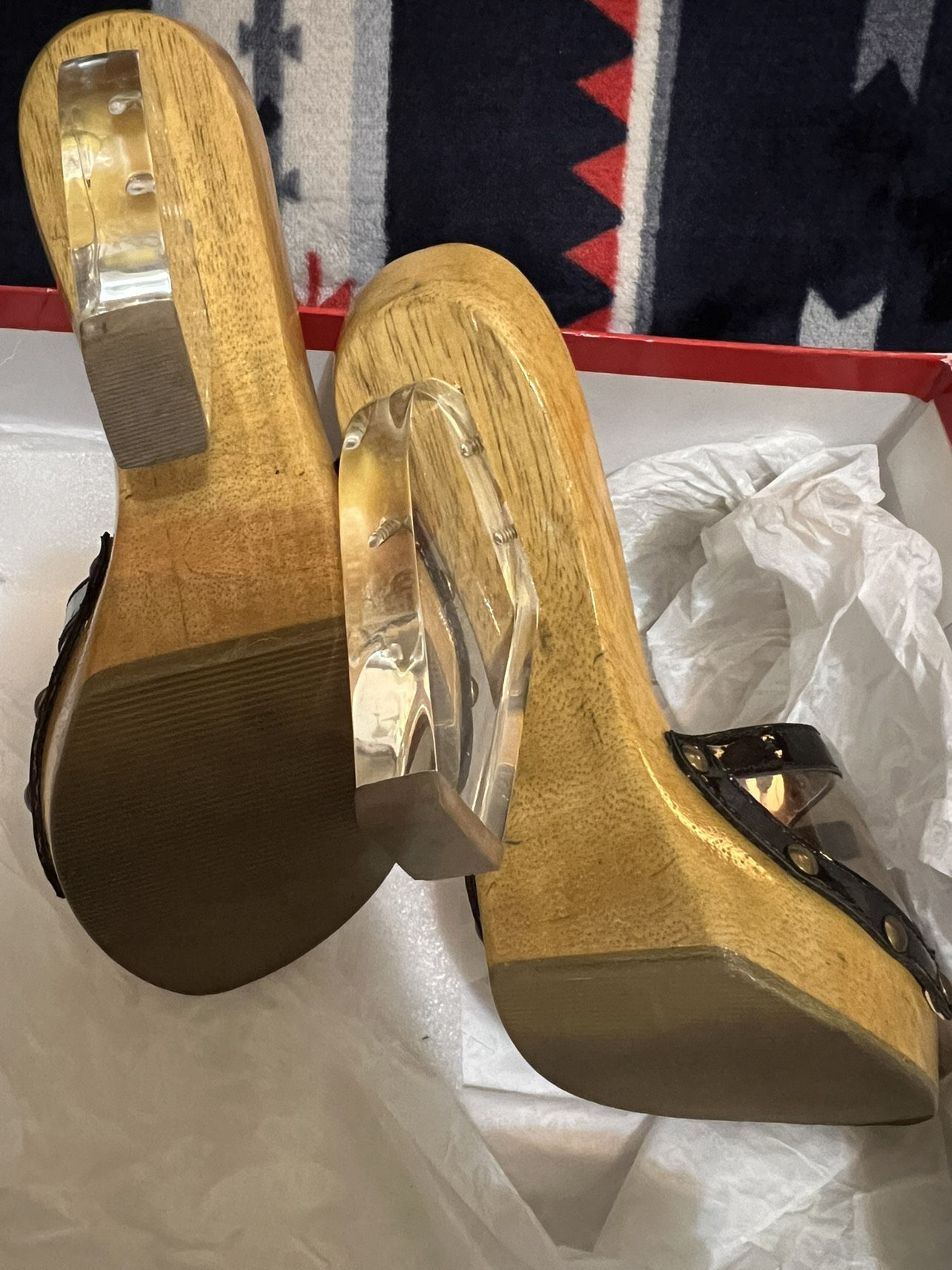 🥕 Chocolate blu women wooden sandal size 6 🥕 - photo 3