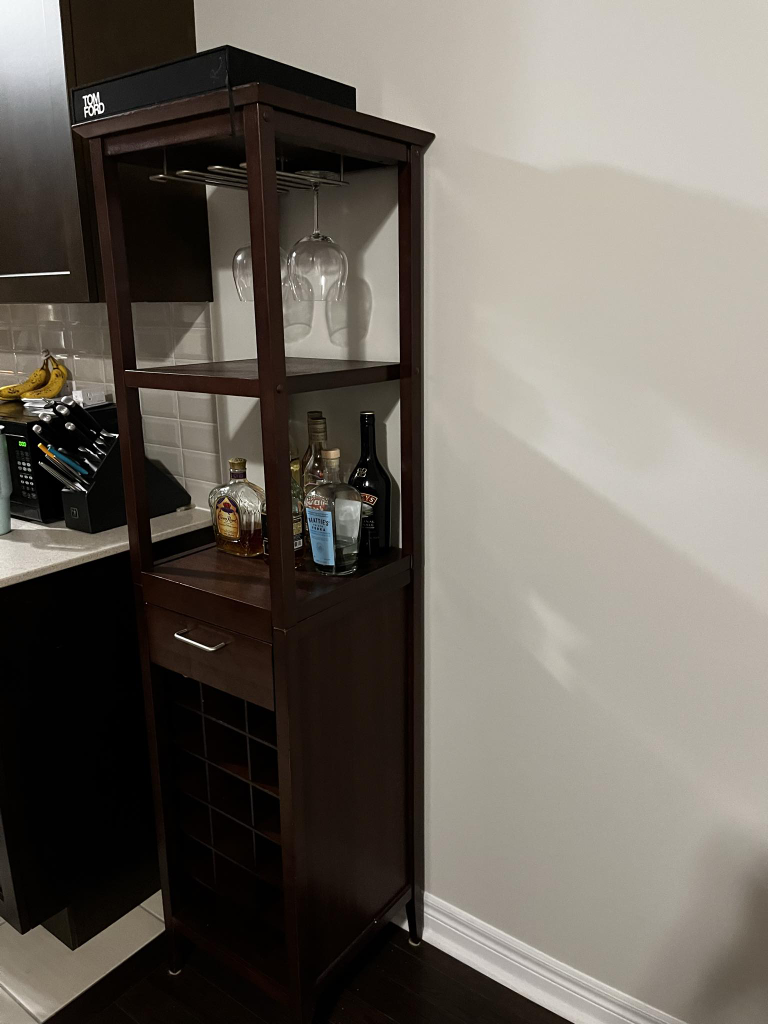 wine rack bar cabinet with drawer - photo 2