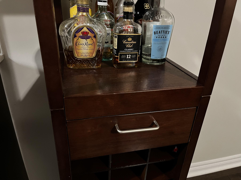wine rack bar cabinet with drawer - photo 3