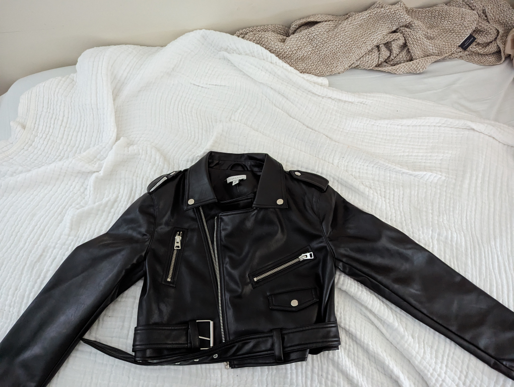 faux leather jacket size 2 (medium)