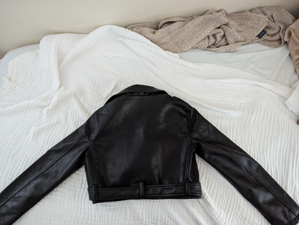 faux leather jacket size 2 (medium) - photo 3