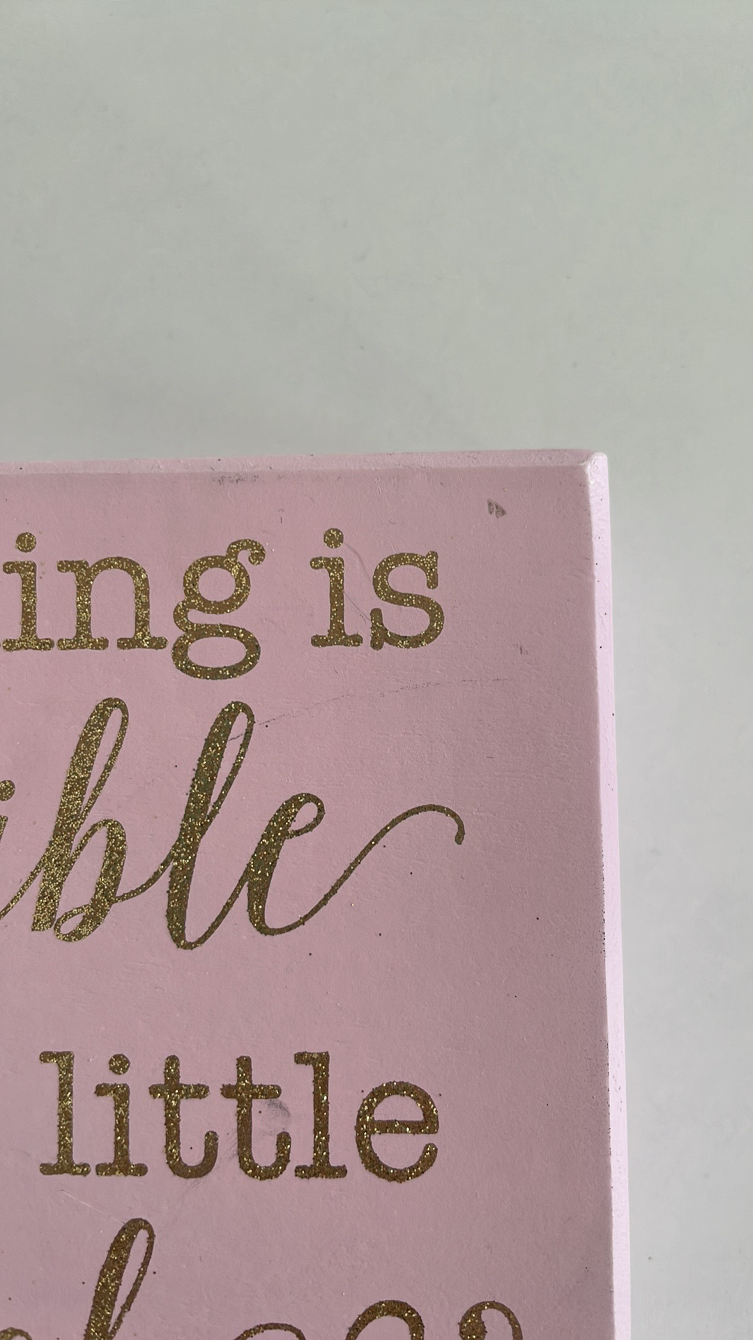 Wooden Pink Champagne Bar Sign Gold Glitter Lettering #freecycle - photo 5