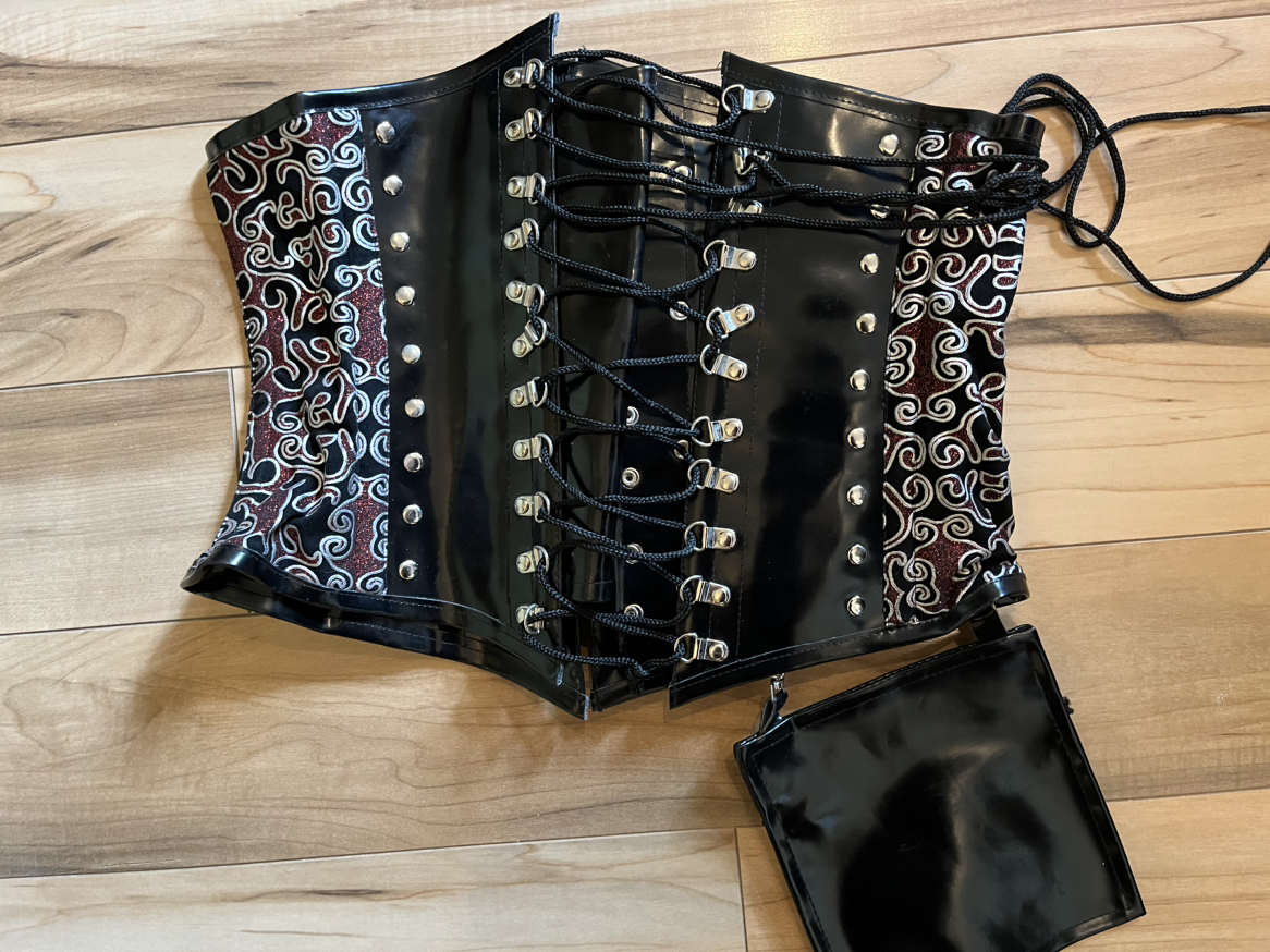 Bustier/Corset Black With Red and Silver Glitter