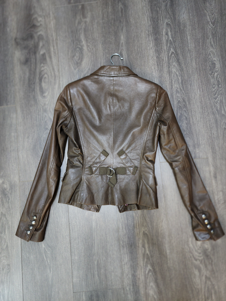 Danier Women's Genuine Leather Jacket  Size 2X Small image indicator(2)