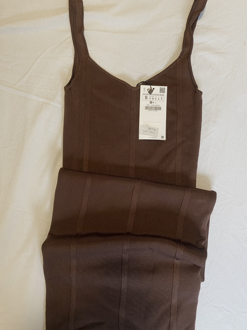 BRAND NEW Zara - Brown Bodycon Dress - Size S thumbnail
