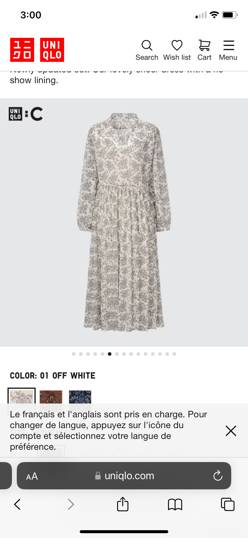 New Uniqlo dress with tag in light color chiffon image indicator(2)