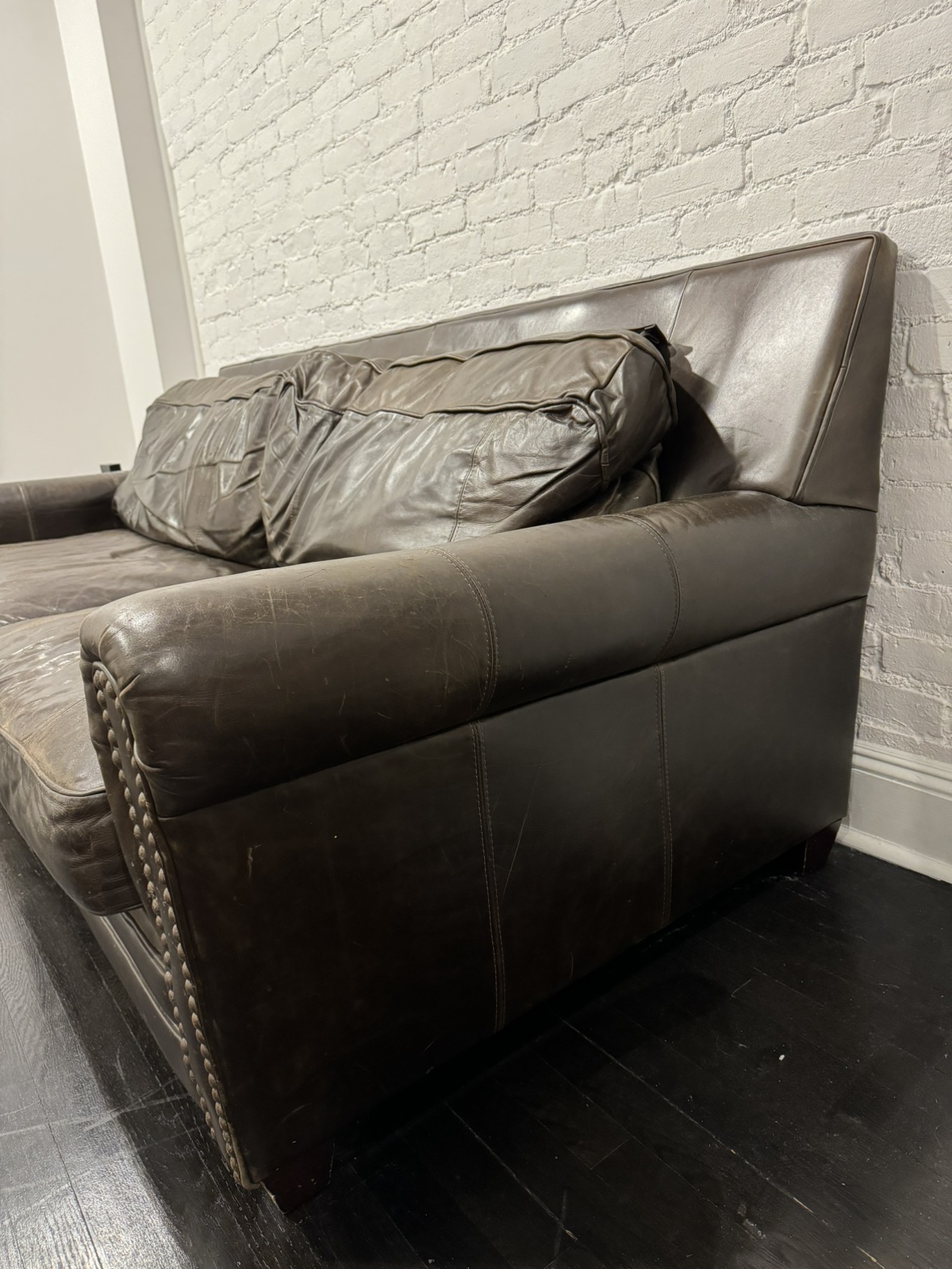 Free (At curb now!) - ABC Home Leather Sleeper Sofa - photo 2