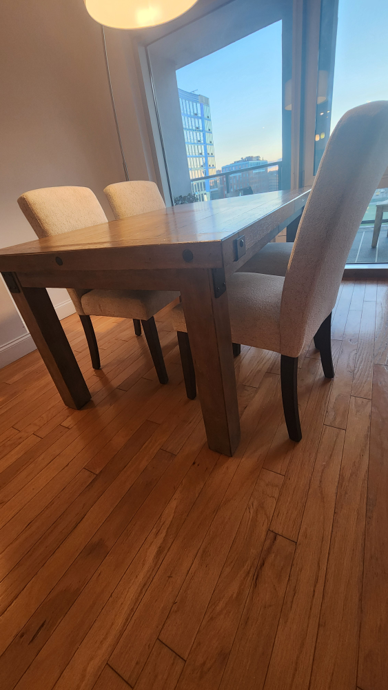 Solid Wood Dinning Set - Glam Farmhouse