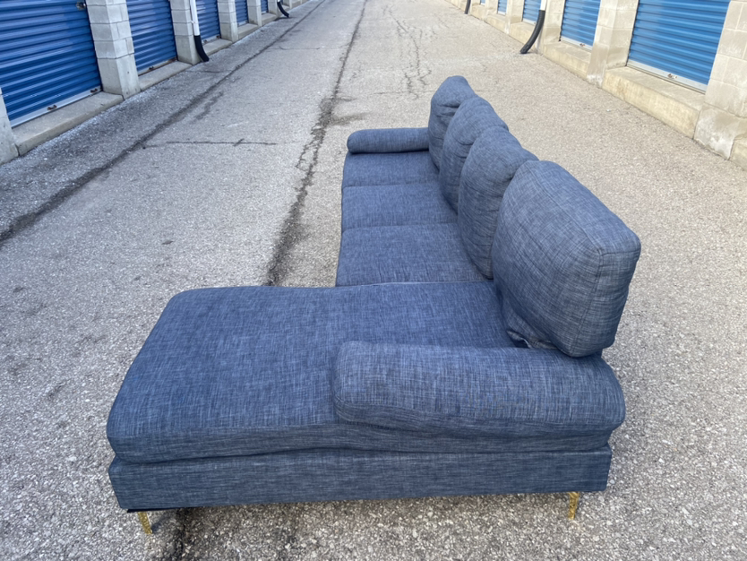 FREE DELIVERY• BLUEISH GREY SECTIONAL COUCH / SOFA w/ PILLOWS - photo 5