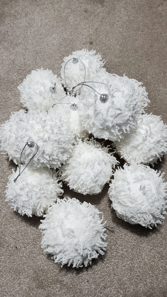 Foam snow ball Christmas ornaments