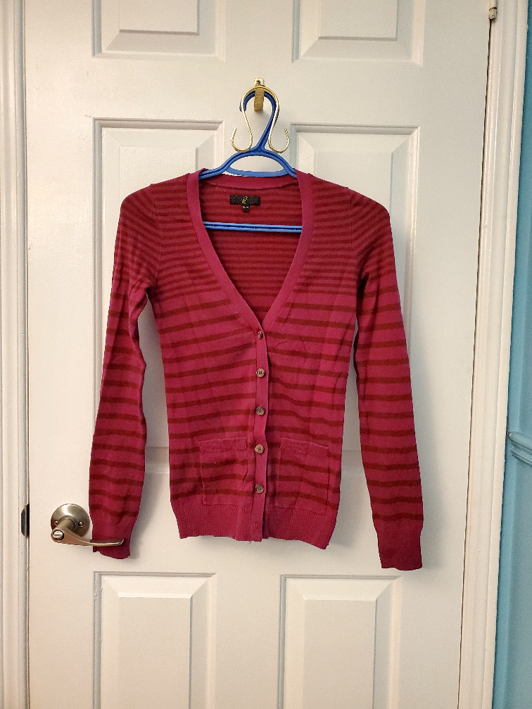 women button cardigan pink xs