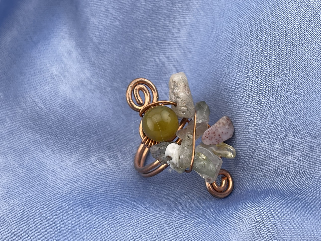 Multicoloured rings with stone and beads - photo 2