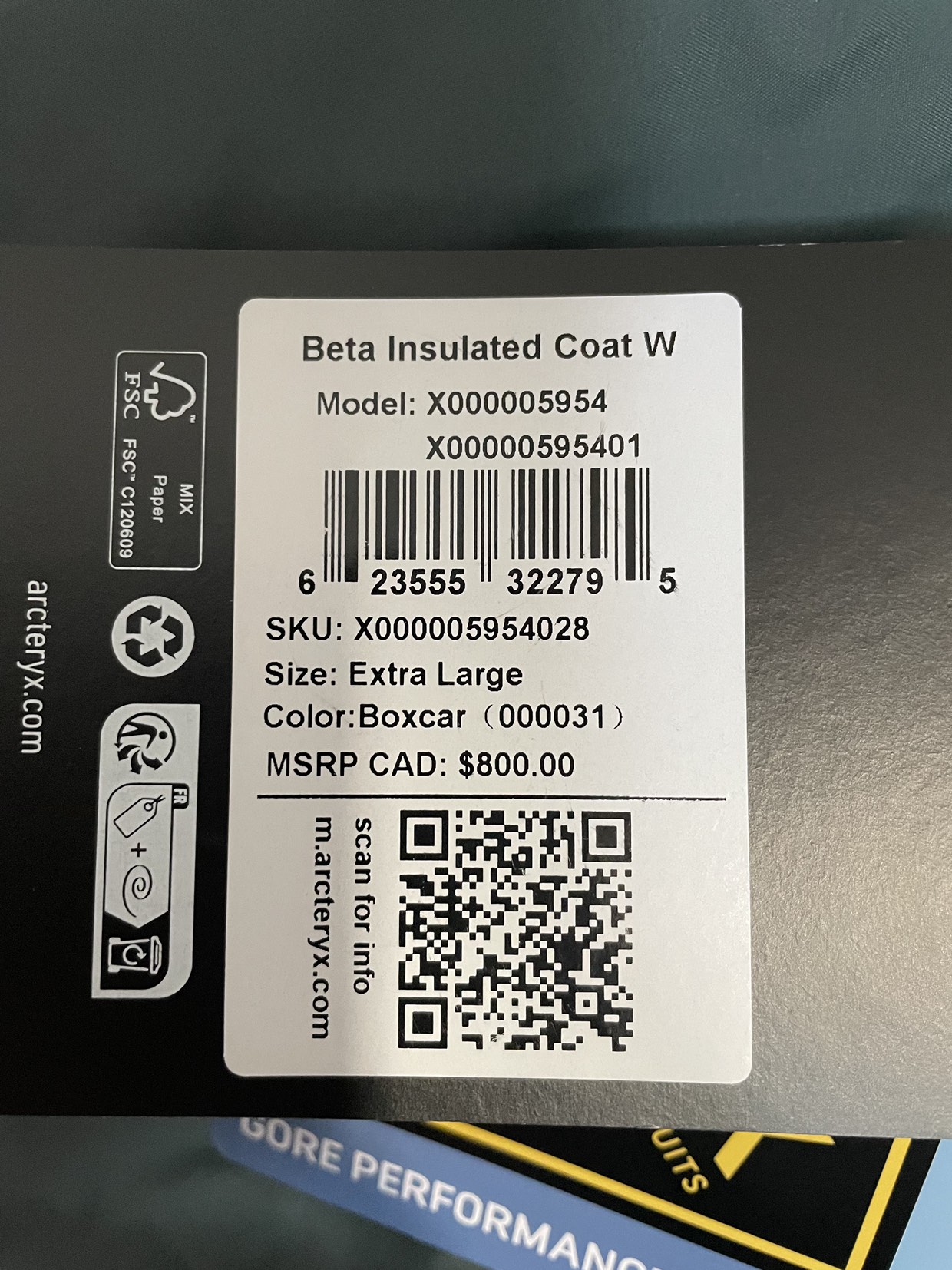 New Arcteryx Goretex Beta Insulated Coat - photo 4