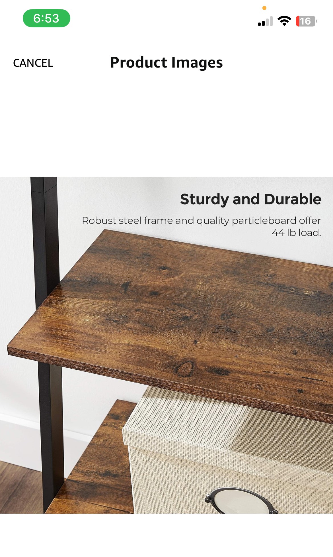 4-Tier Bookshelf, Storage Rack Shelves, Rustic Brown - photo 5