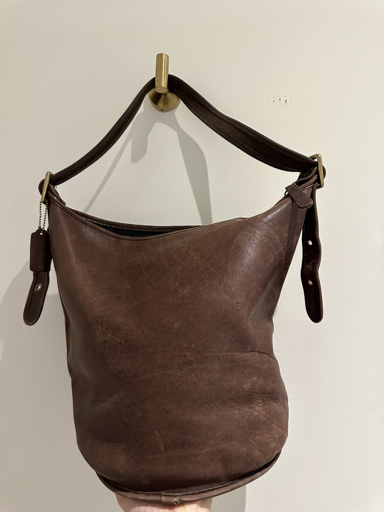 Vintage Coach Bown Leather Bucket Purse - photo 3