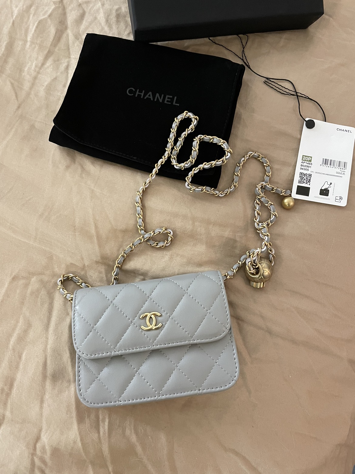 Chanel grey coco crush wallet chain - photo 2