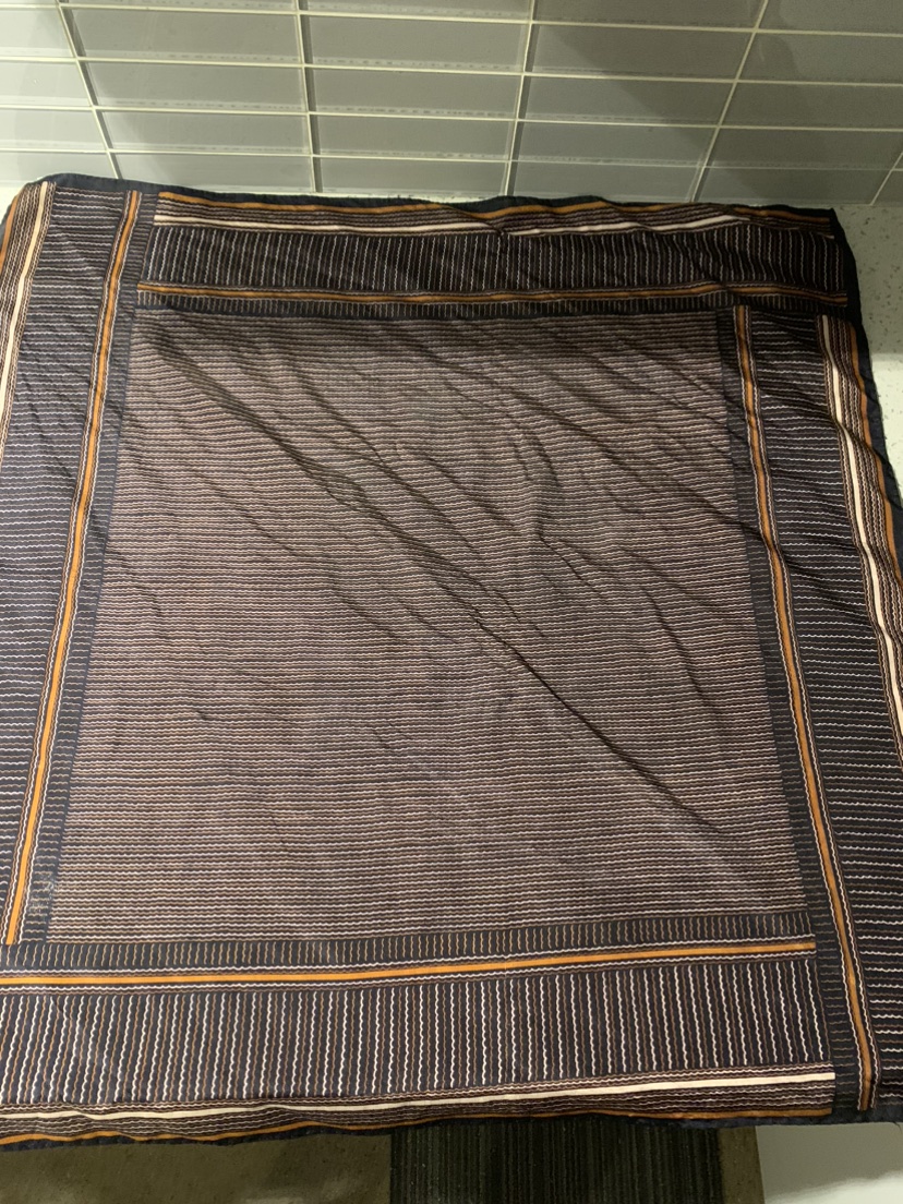 Dark brown striped scarf 26” x 26” - photo 3