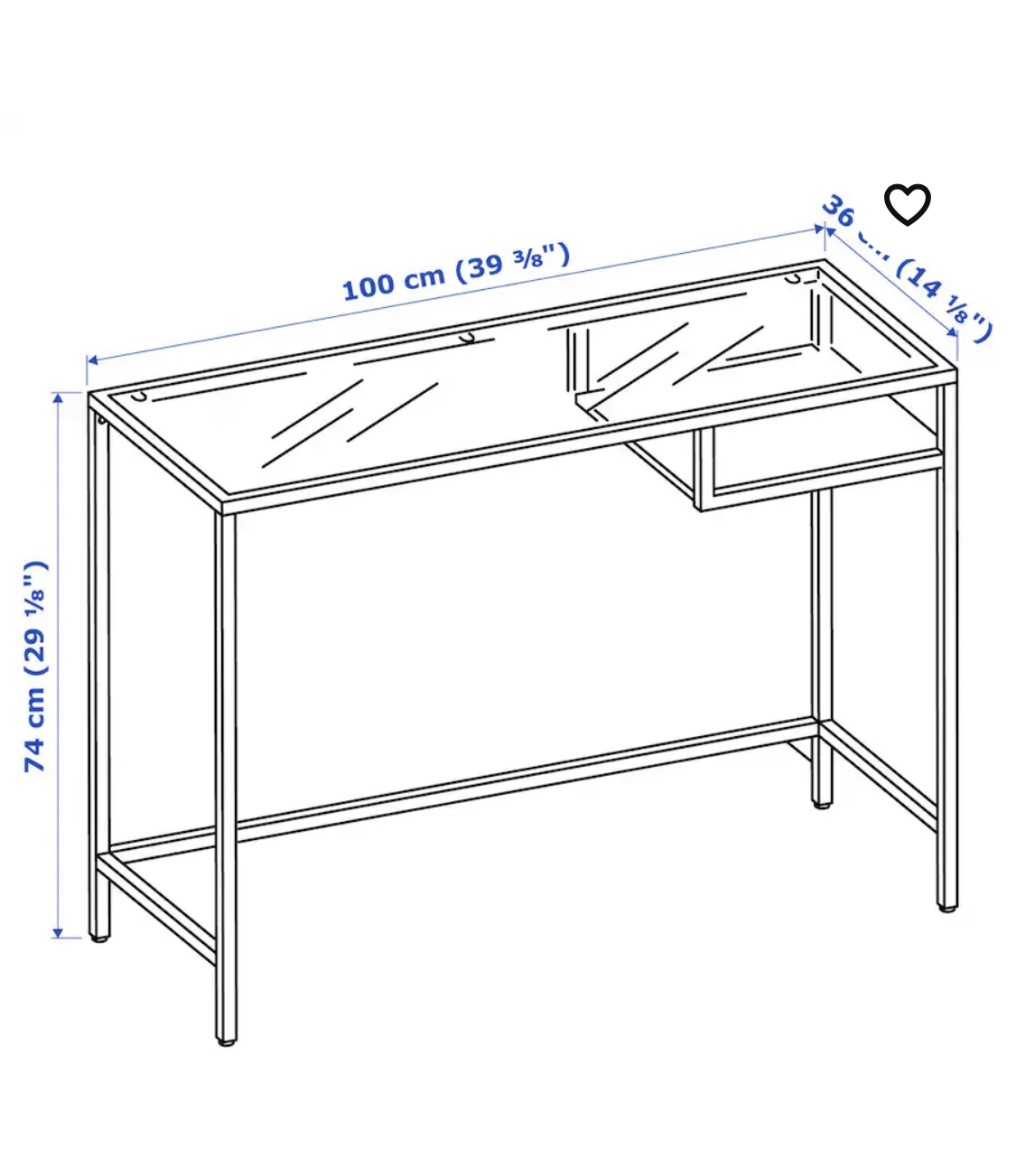 IKEA Brown/Black Glass Top Desk - photo 5