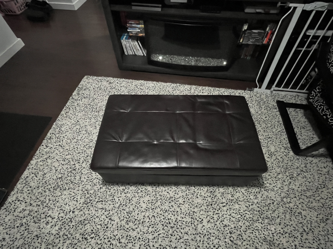 Real leather ottoman - photo 2