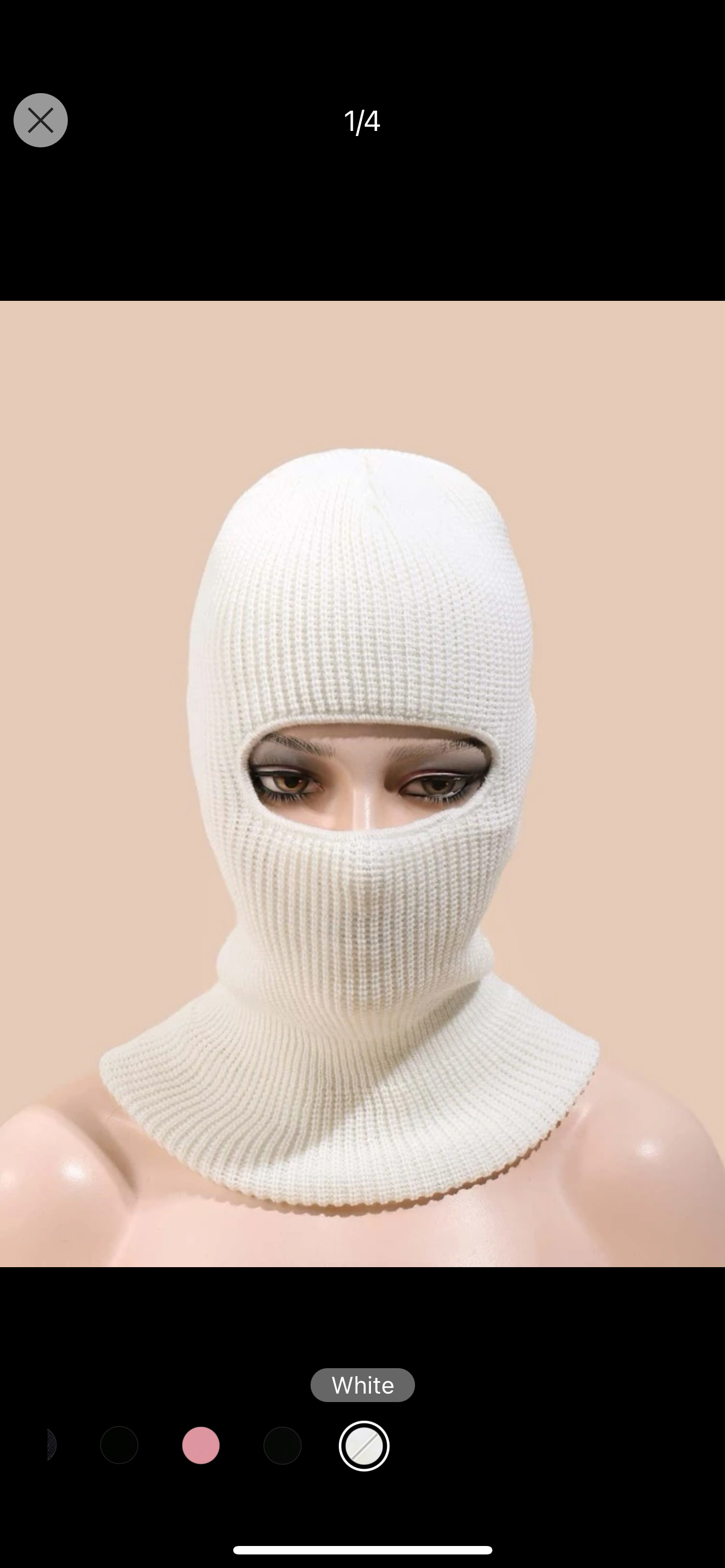 Solid Knitted Beret With Eye Hole For Winter