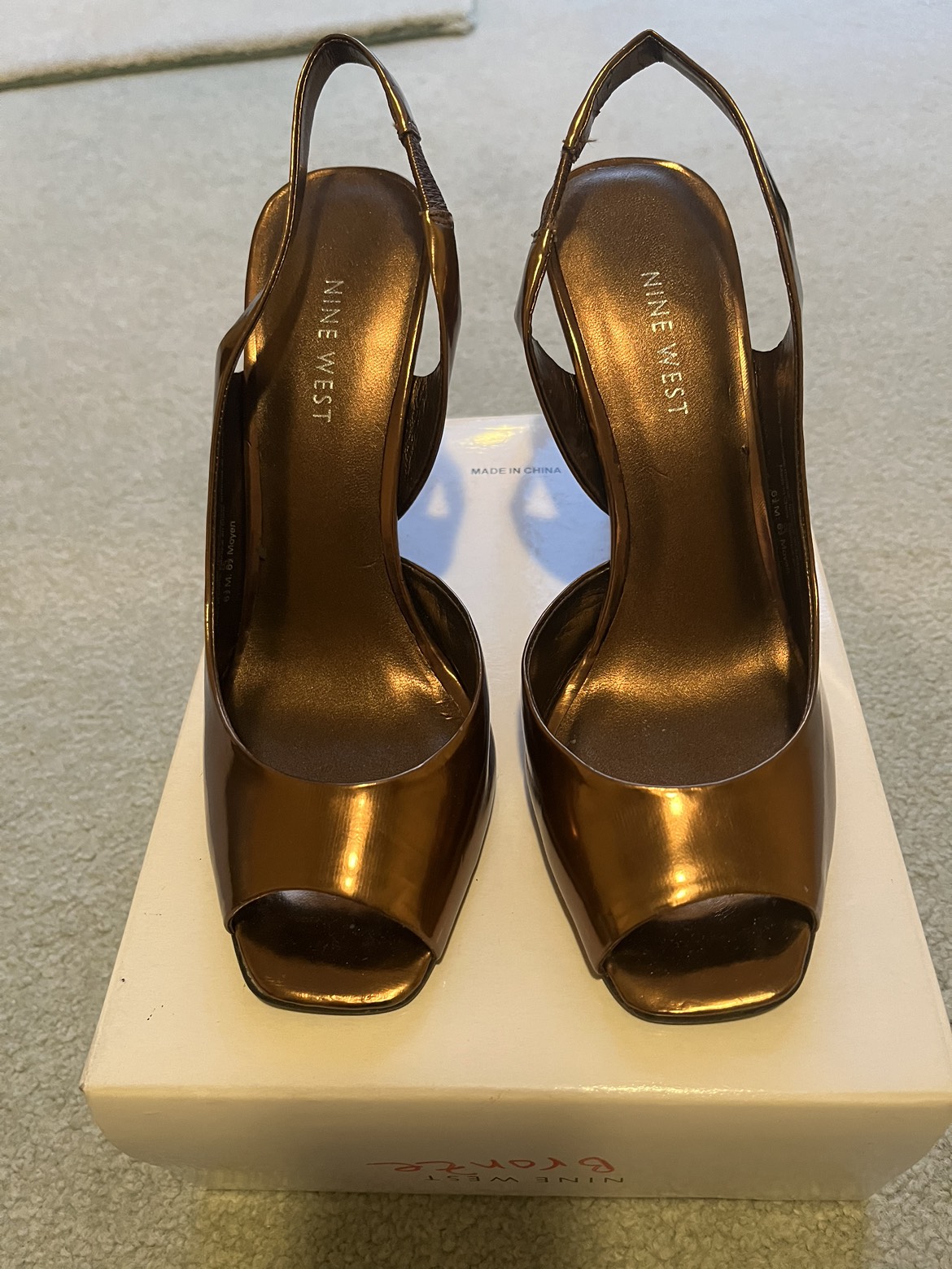 Bronze Metallic Nine West Heels