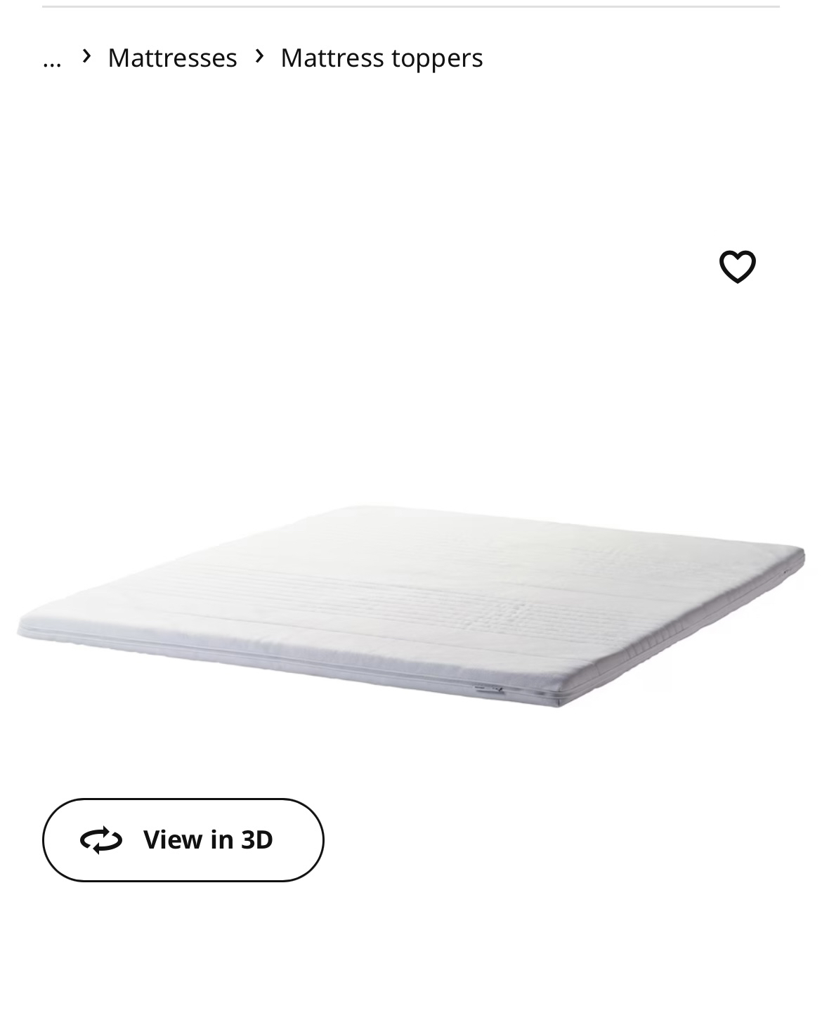 Ikea full size mattress topper