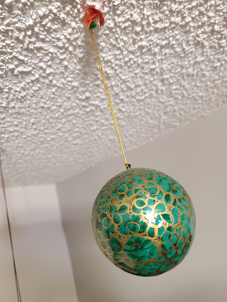 Green and gold orb ordament thumbnail
