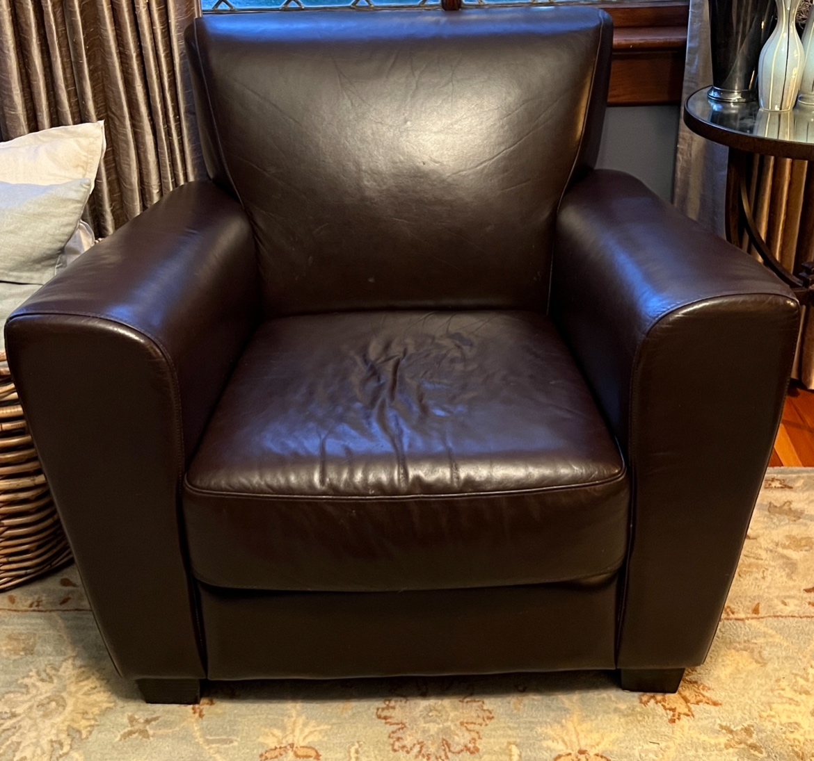 Brown Leather Couch and Chair - photo 3