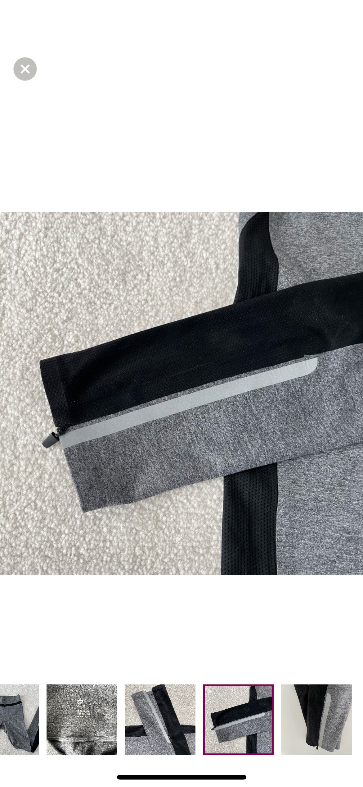 New Gapfit XS leggings in gray & black image indicator(5)
