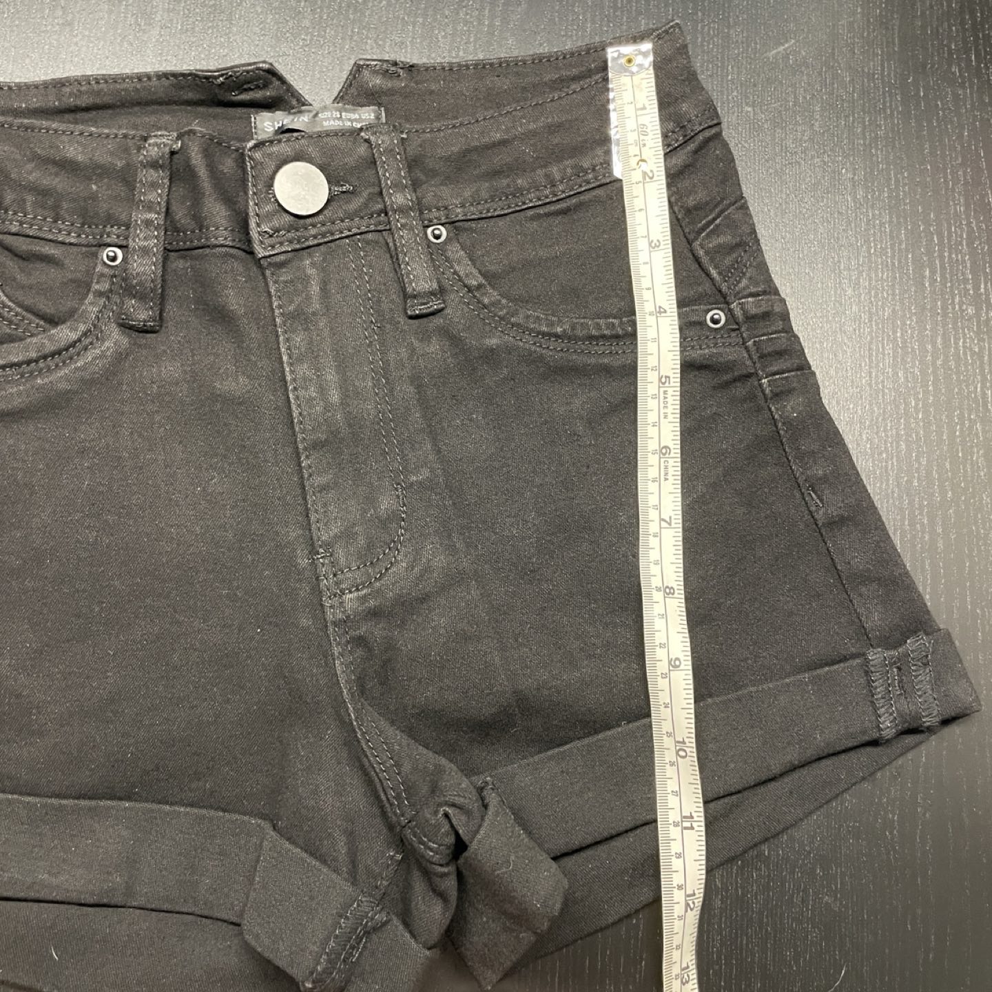 New SHEIN black high waist shorts / size 26 image indicator(10)
