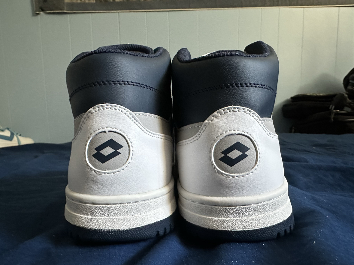 “RARE” Lotto TRACER MID White/Blue Leather Basketball Shoes - photo 3