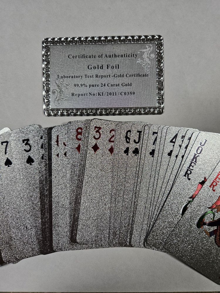 Bitcoin .9999 fine Silver leaf foil playing cards - photo 5