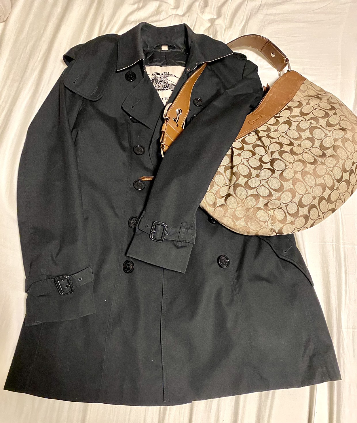 Coach signature jacquard large hobo bag