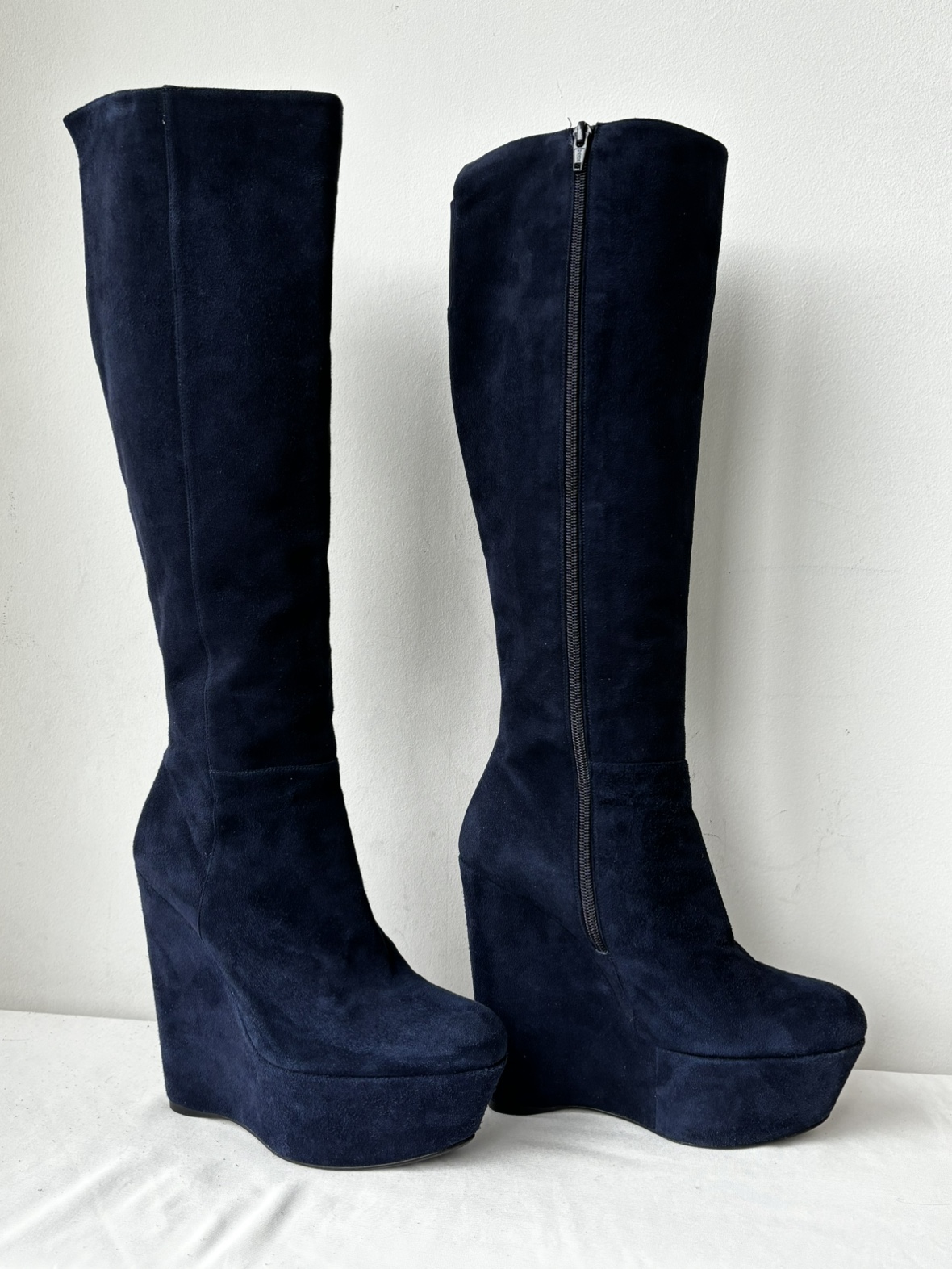 Authentic Blue Stuart Weitzman Knee High Suede Boots image indicator(2)