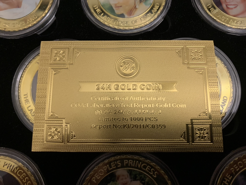 Princess Diana EXCLUSIVE Gold Coins (1000 SETS ONLY EVER MADE!) image indicator(4)