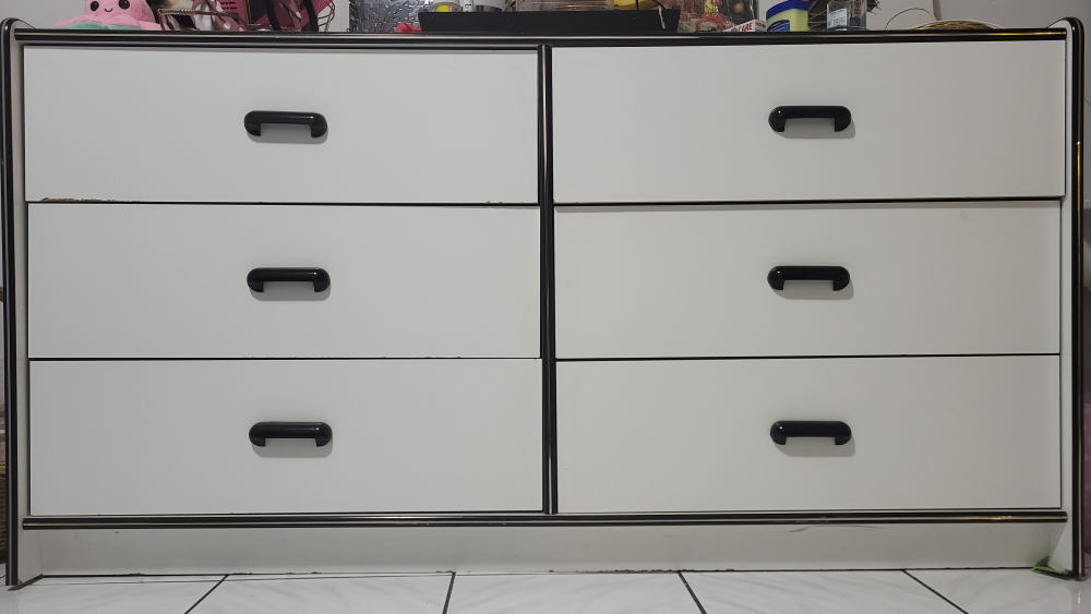 White Dresser with black hadware