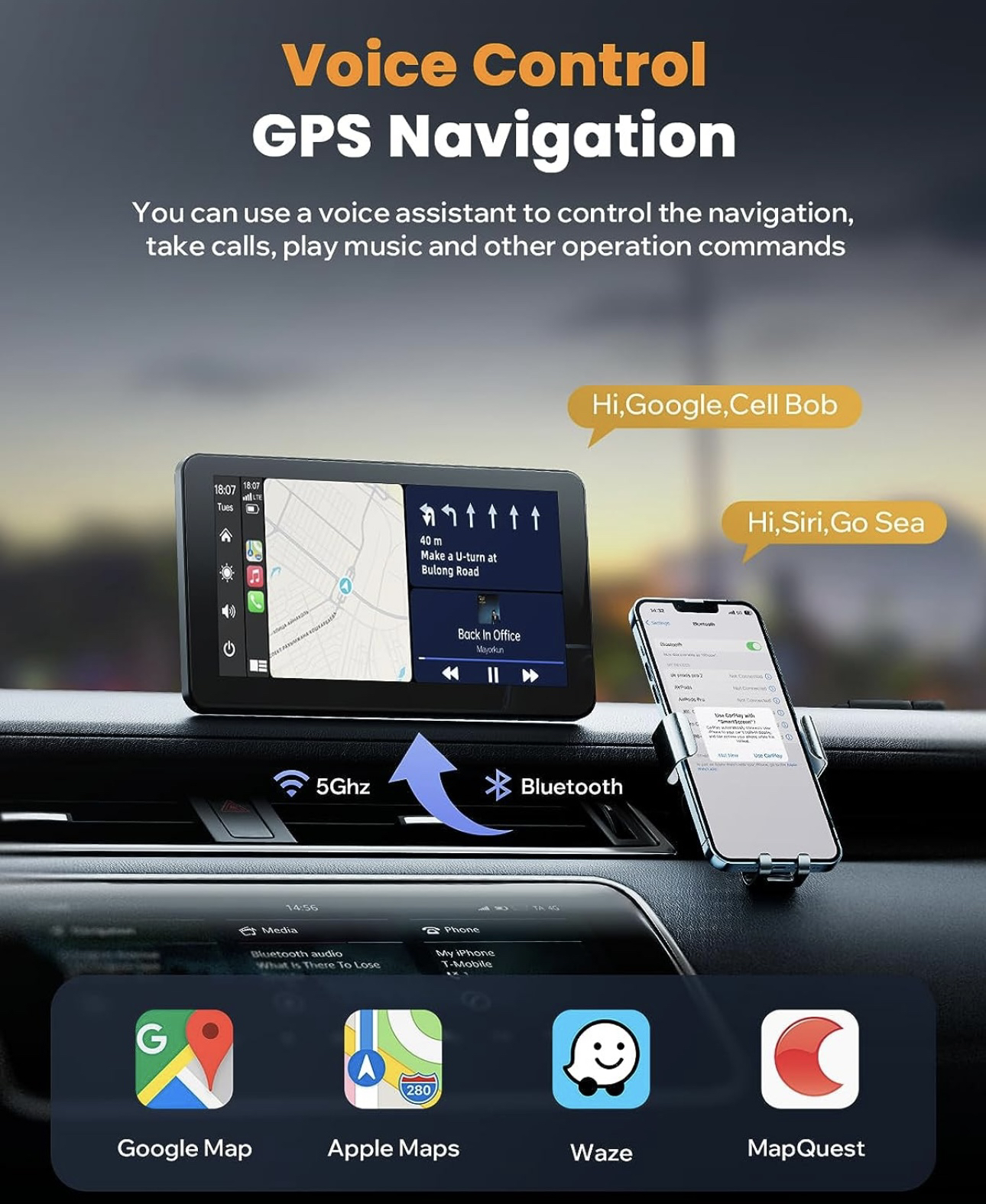 7” Smart Screen Apple/Android image indicator(3)