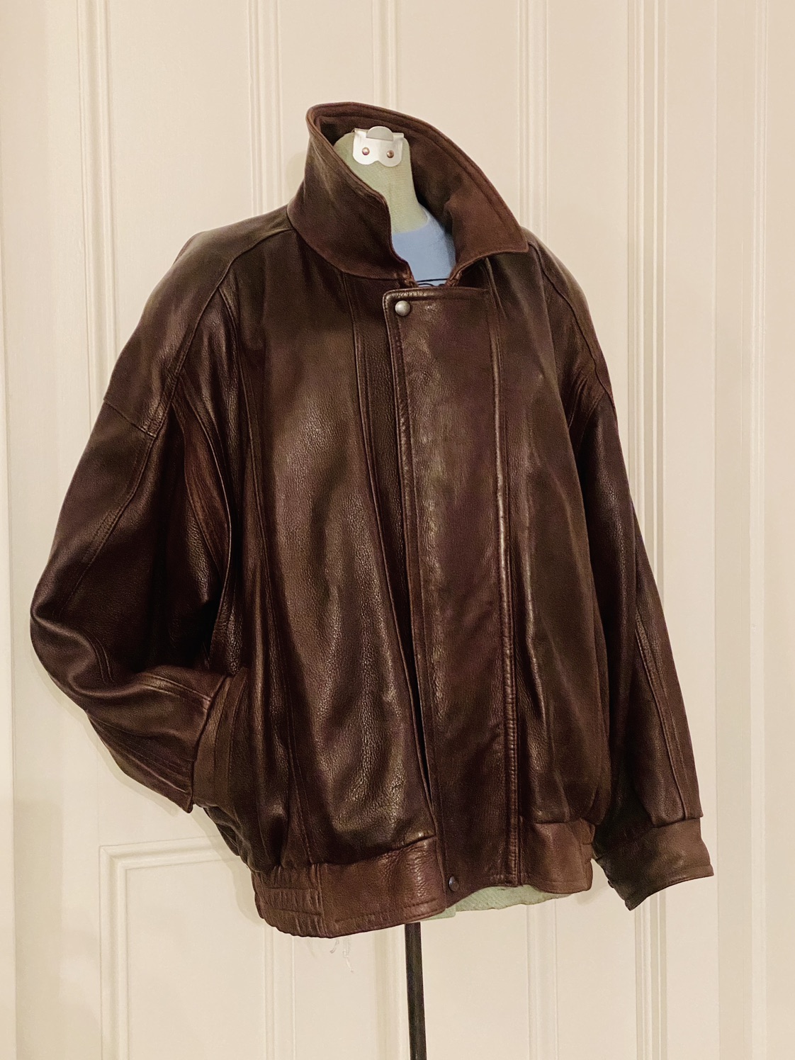Men’s Brown Leather Bomber Jacket