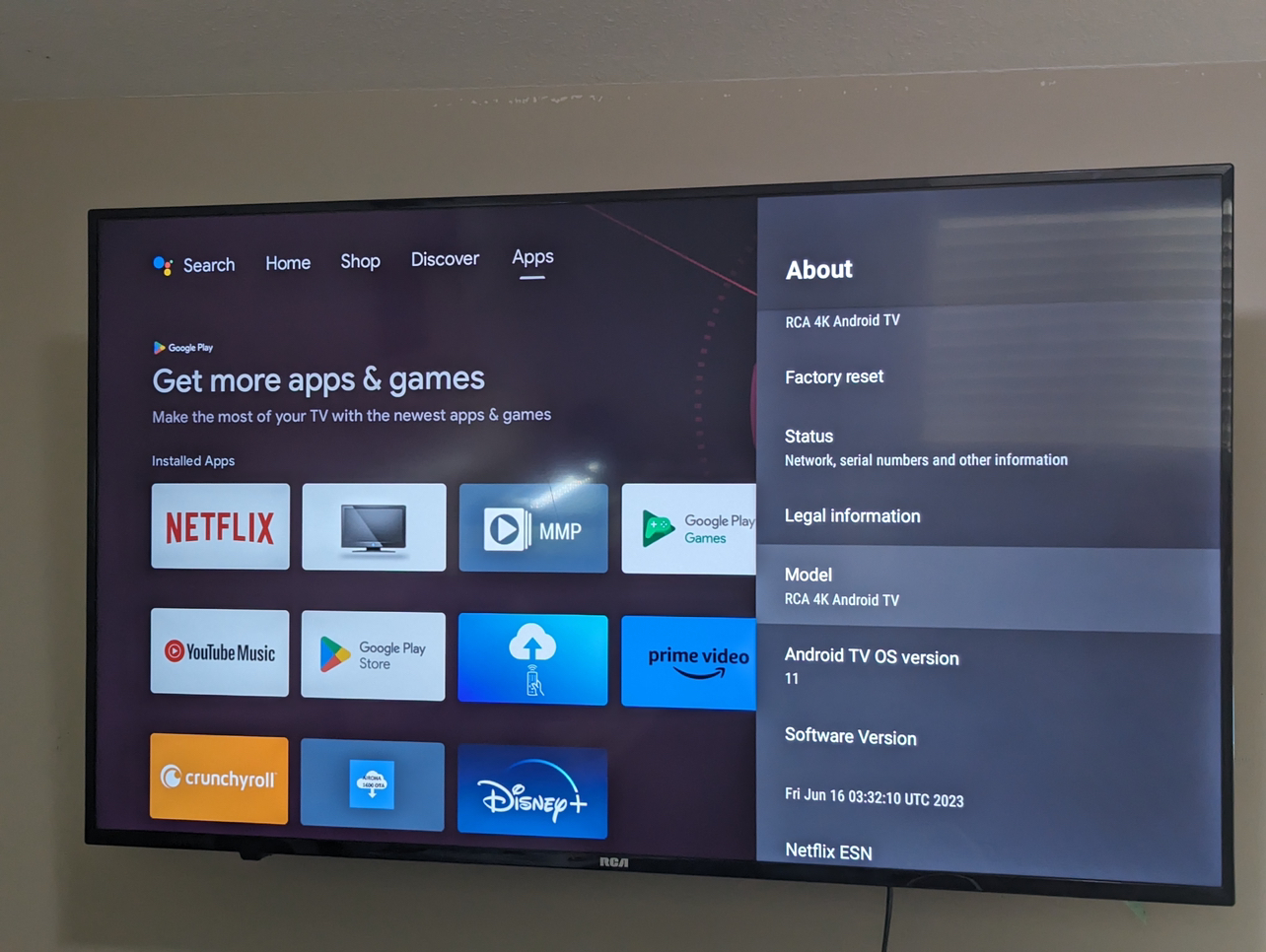 55 inch 4K RCA smart tv