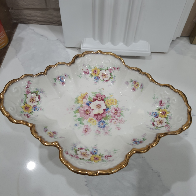 Antique English Porcelain Compote, 19th Century,