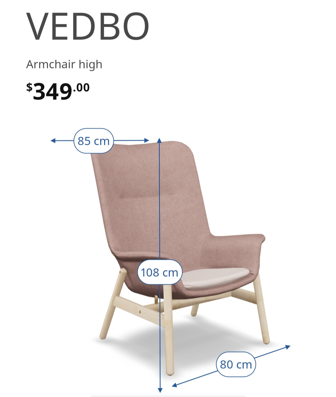 IKEA PINK VEDBO CHAIR