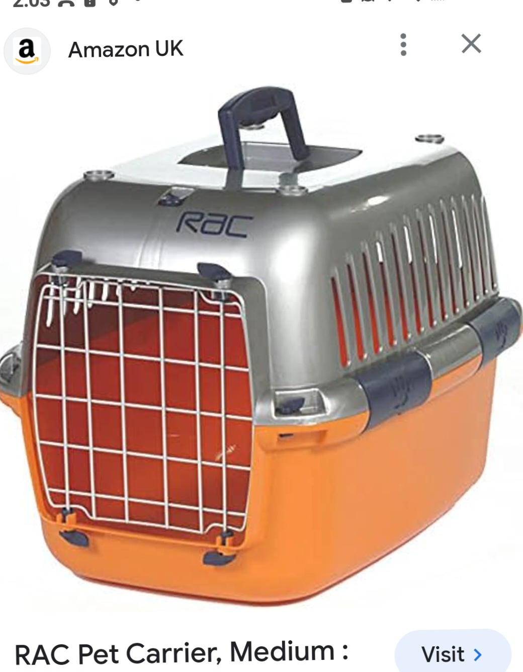 RAC pet carrier med. thumbnail