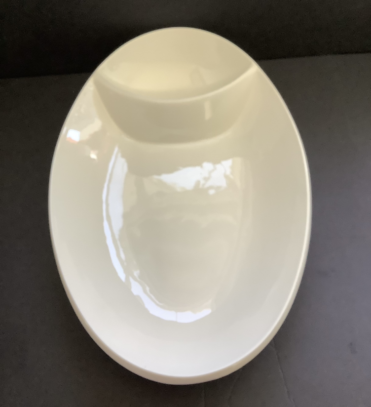 NEW, Messini White Porcelain 16” Chip and Dip Platter image indicator(2)