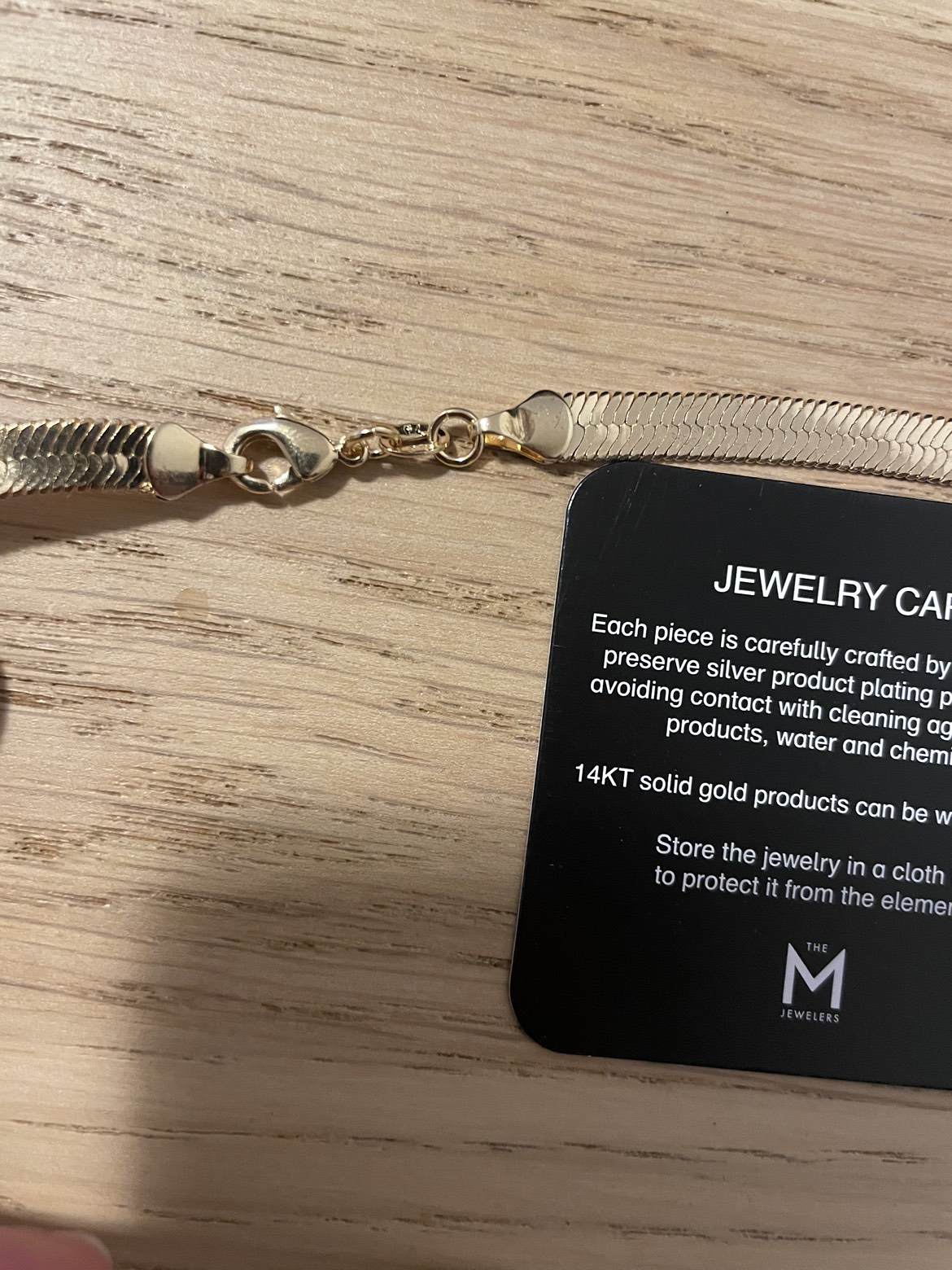 herringbone vermeil necklace (new with box) image indicator(4)