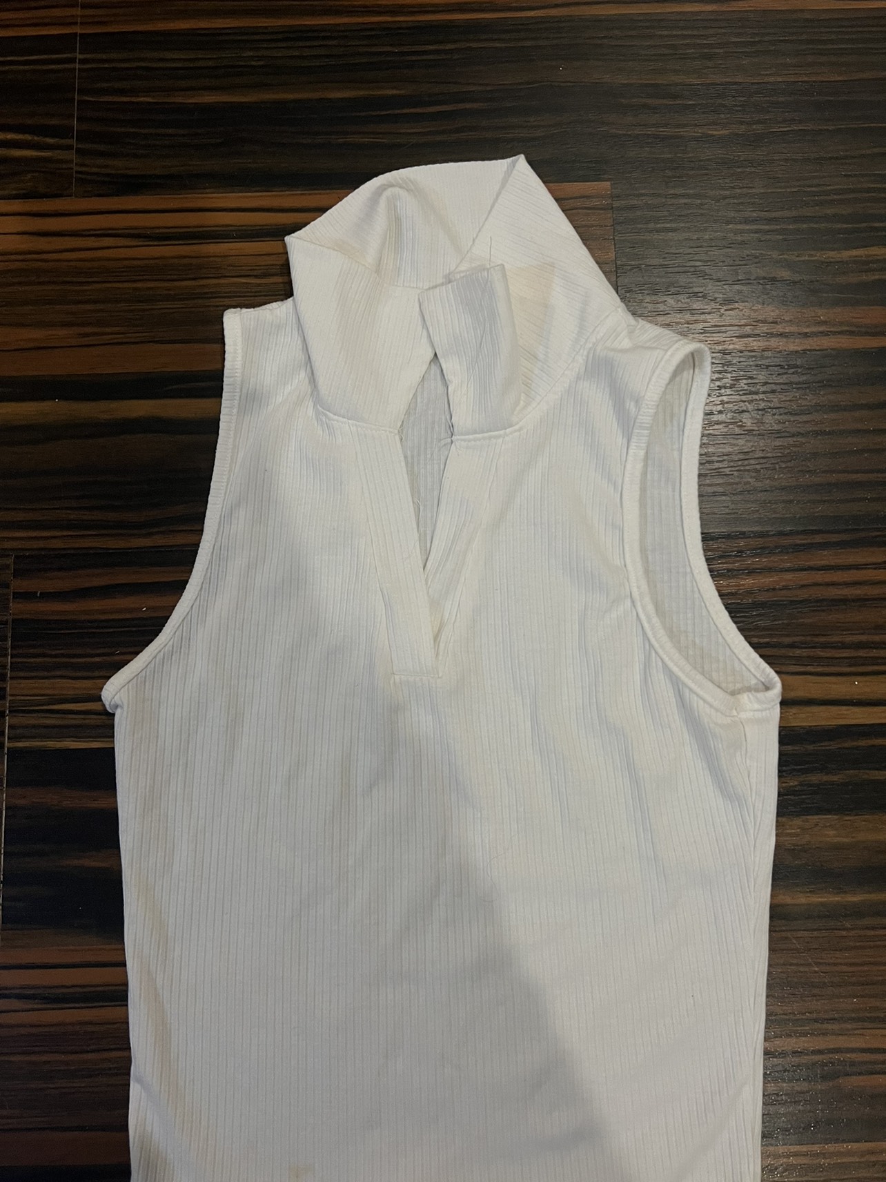 white collared tank top