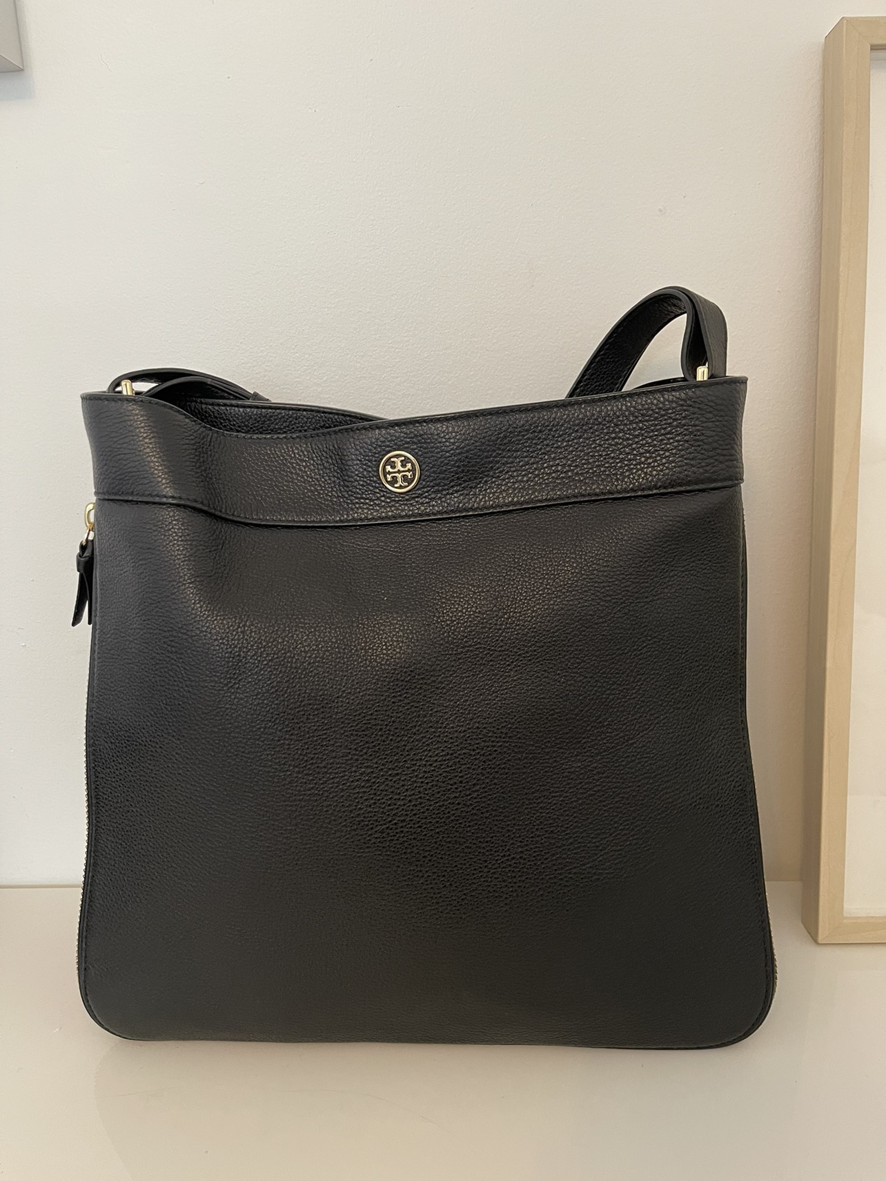 Tory Burch Robinson Tote Pebble Leather Black Bag