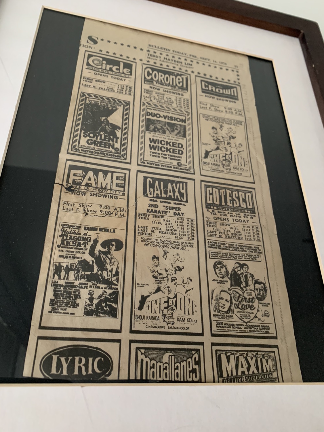 1973 Vintage framed page of Manila Bulletin image indicator(2)