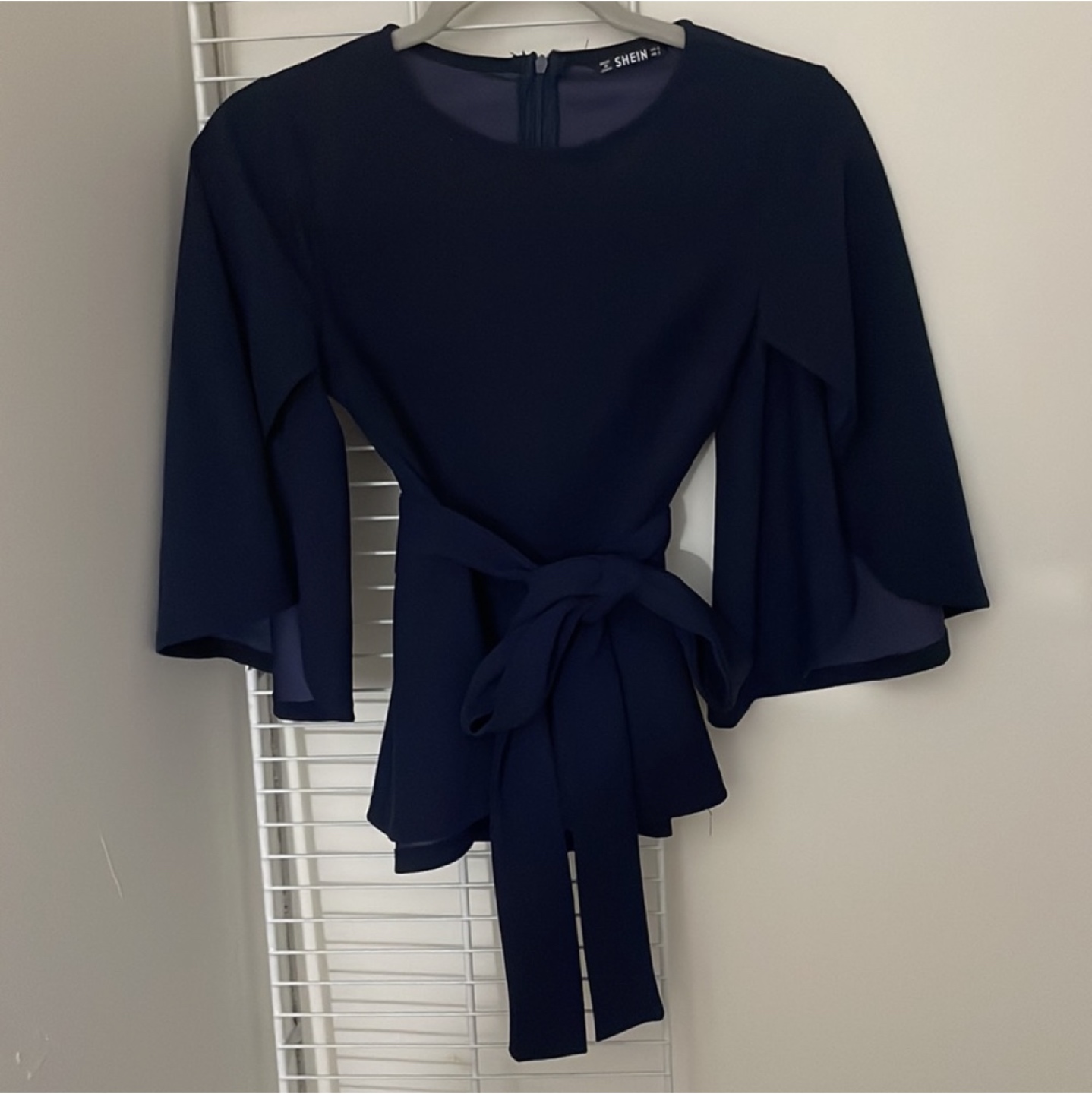 🟡3 for $20/ NEW Belted peplum cape blouse image indicator(4)